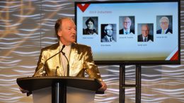 Pierre Lassonde, Franco-Nevada chairman, serving as master of ceremonies at the Canadian Mining Hall of Fame’s induction ceremony held in Toronto in January 2019. Photo Credit: Keith Houghton Photography.