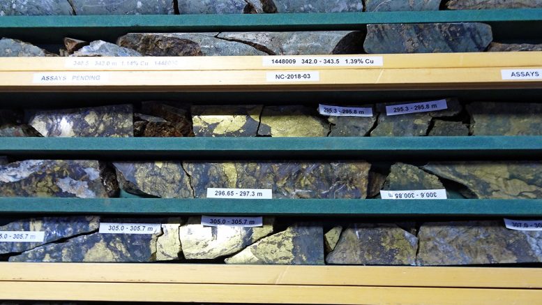 Core from Nicola Mining's New Craigmont copper project in British Columbia. Credit: Nicola Mining.