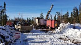 A drill rig at Osisko Metals’ historic Pine Point lead-zinc project in the Northwest Territories. Credit: Osisko Metals.