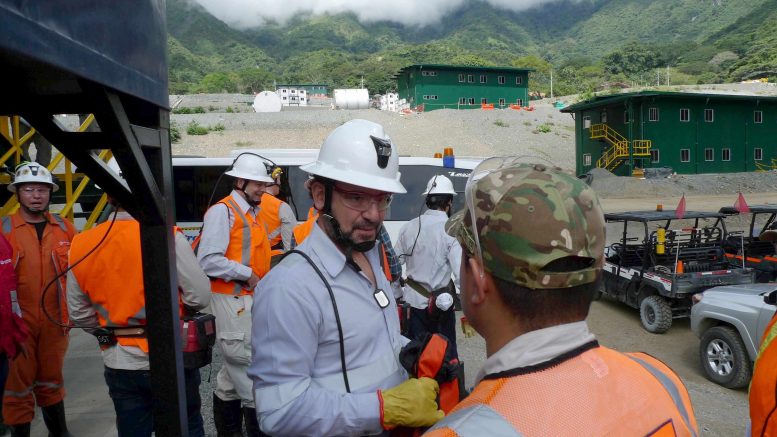 Continental Gold CEO Ari Sussman (centre) at the Buritica gold project in Antioquia, Colombia. Photo by David Perri.