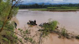 Illegal mining equipment in Bolivia's Amazon