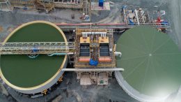 Aerial view of Cobre Panama's flotation tanks.