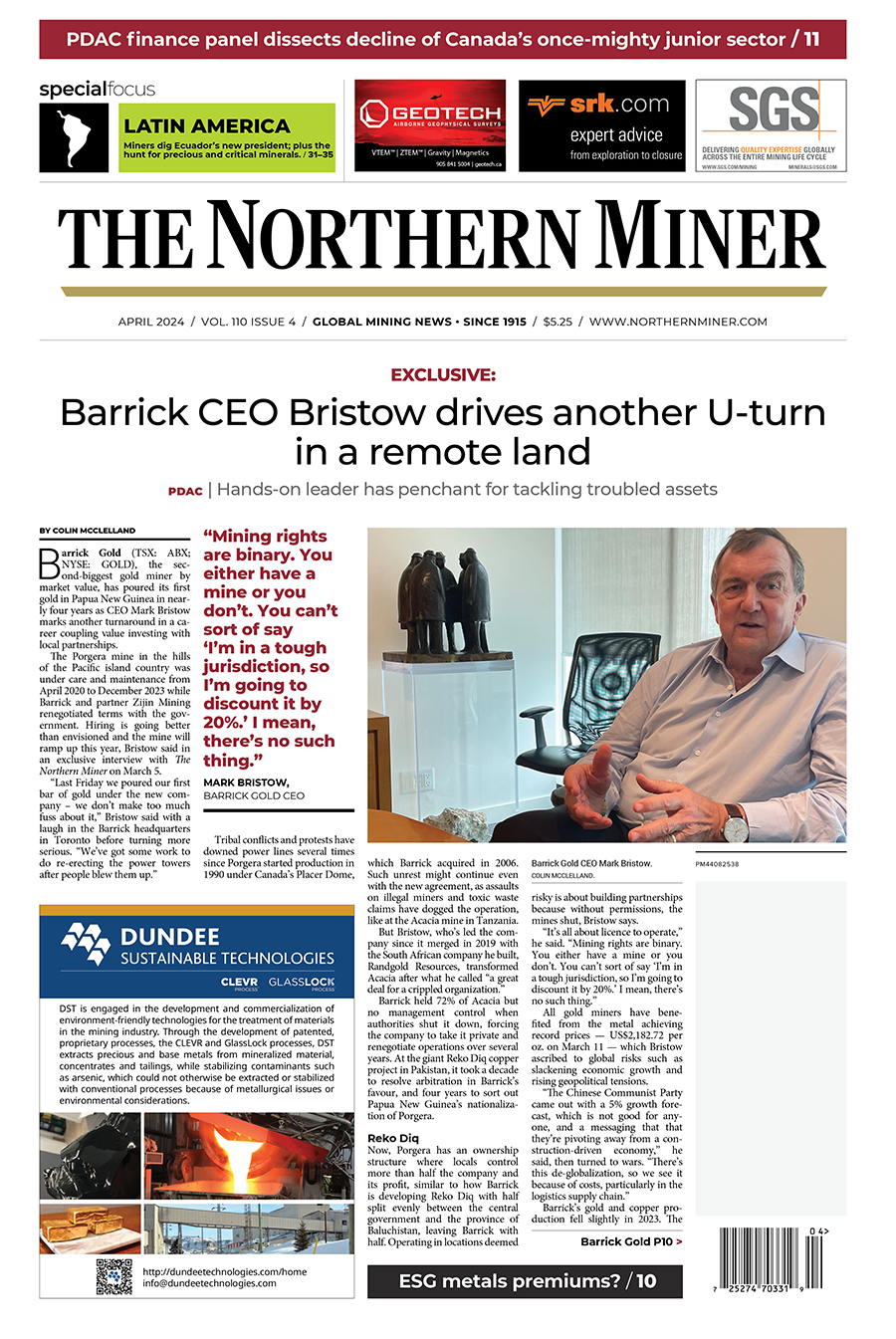 April 2024 cover of The Northern Miner