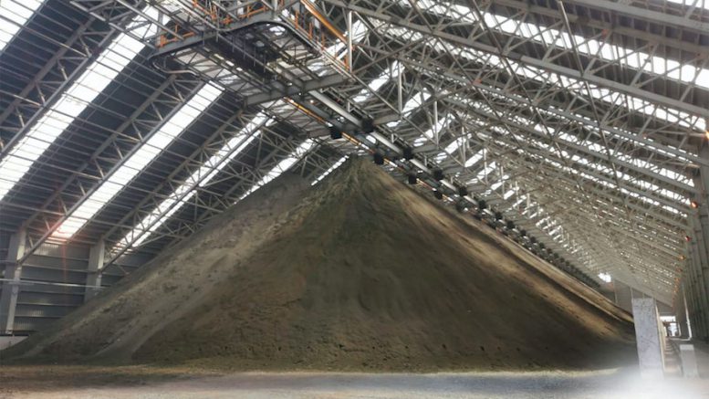 Copper concentrate stored at the Cobre Panama mine