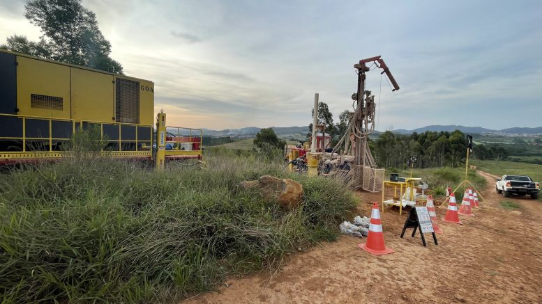 Diamond drilling underway at Colossus Ionic Clay Project in Brazil. (Image: Viridis)