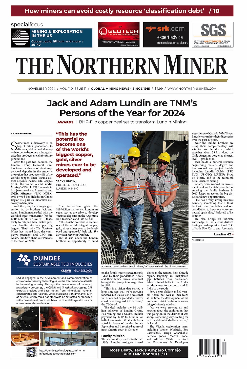 November 2024 issue of The Northern Miner