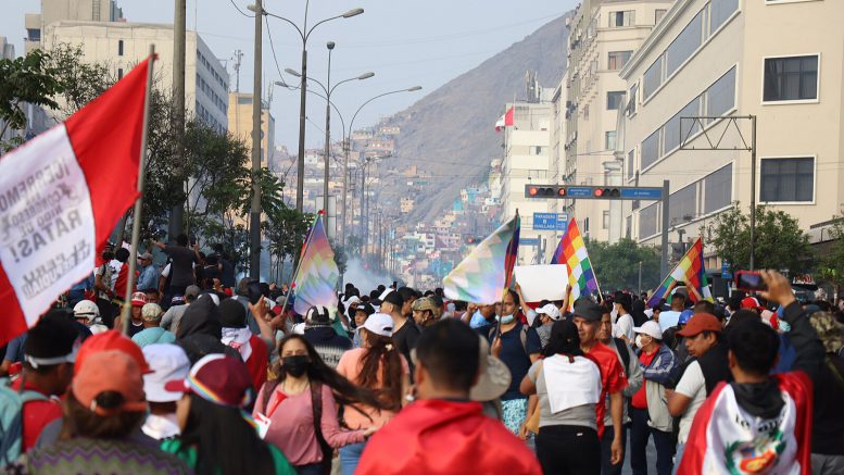 Protests in Lima Peru 2022 Wikicommons Mayimbú