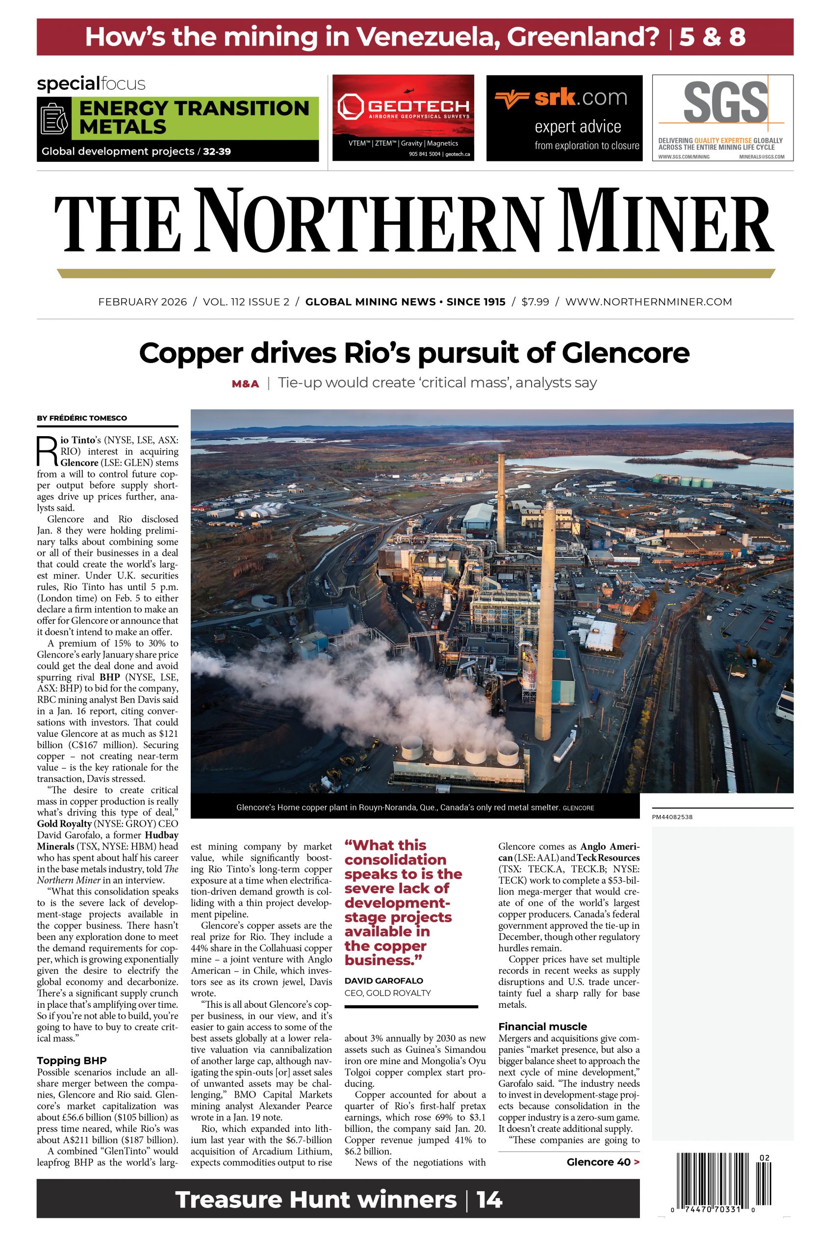 The Northern Miner February 2026 Vol 112 Issue 2